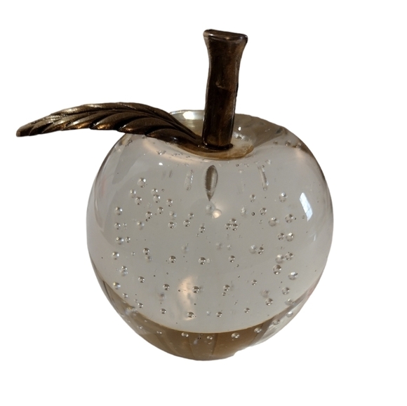 VINTAGE Glass Apple Paperweight - Picture 4 of 5